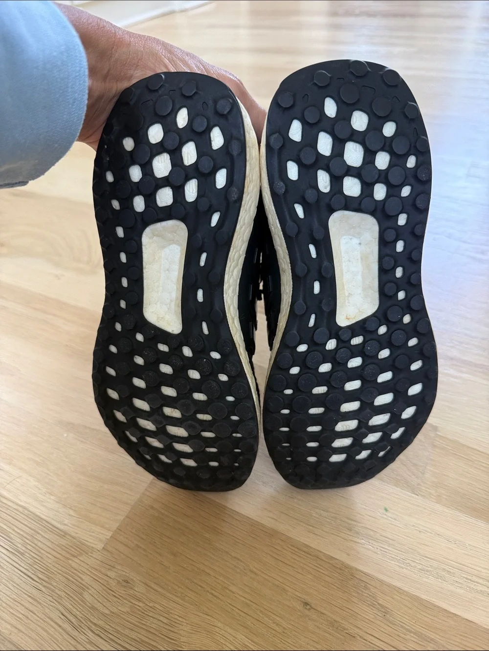 adidas Black Knit Running Shoes with White Midsole